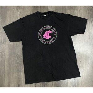 Vintage Washington State University T Shirt XL Black Pink College